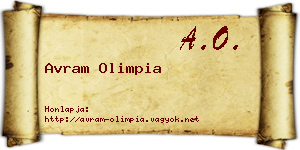 Avram Olimpia névjegykártya